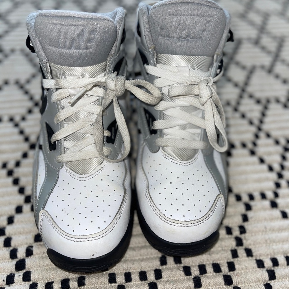 Nike Kids White and Gray High-Top Sneakers